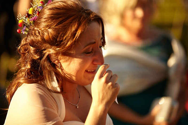 novia llorando en boda fuerte de la sagrada concepción