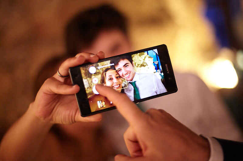 selfie de la novia en boda fuerte de la sagrada concepción